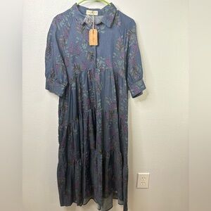 NWT-Natural Life Tiered Floral Dress Size Medium
